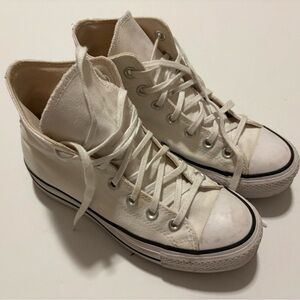 Converse White High Top Platform Sneakers size 6
